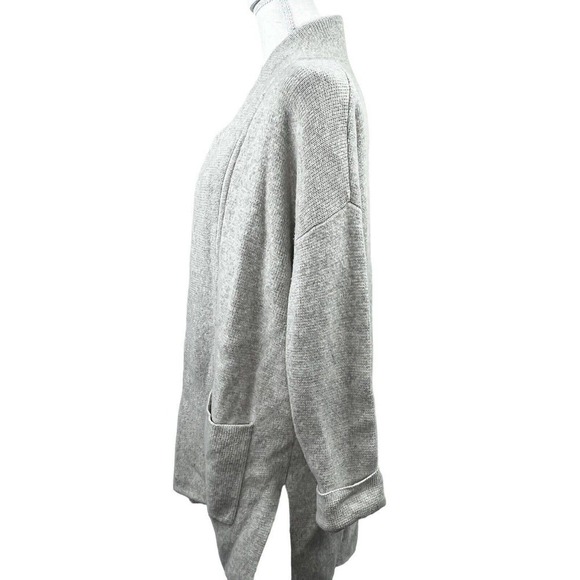 Allaway 100% Cashmere Gray V Neck Sweater Size M Shaker Knit - Picture 8 of 11